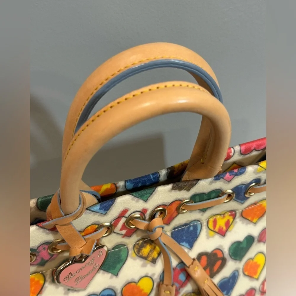 Dooney & Bourke Multicolor Scribble Heart Satchel